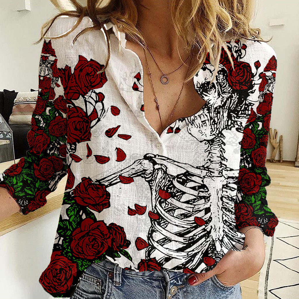 rose-skull-women-casual-shirt-rose-skull-day-of-the-dead