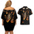 Flame Skull Couples Matching Off Shoulder Short Dress and Hawaiian Shirt Flame Skeleton Inside My Body - Wonder Print Shop