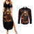 Flame Skull Couples Matching Summer Maxi Dress and Long Sleeve Button Shirts Flame Skeleton Inside My Body - Wonder Print Shop