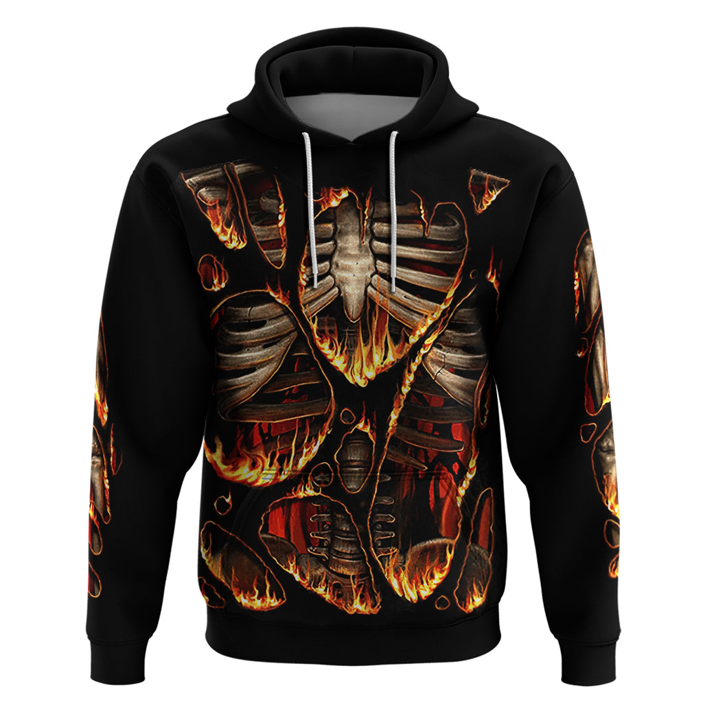 Flame Skull Hoodie Flame Skeleton Inside My Body - Wonder Print Shop