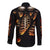 Flame Skull Long Sleeve Button Shirt Flame Skeleton Inside My Body - Wonder Print Shop