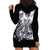 Rose Skull Hoodie Dress White Rose Skull Day Of The Dead - Wonder Print Shop