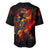 Fire Skull Baseball Jersey Dead Fire Skeleton Scream - Wonder Print Shop