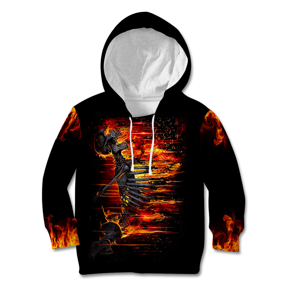 Fire Skull Kid Hoodie Dead Fire Skeleton Scream - Wonder Print Shop