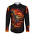 Fire Skull Long Sleeve Button Shirt Dead Fire Skeleton Scream - Wonder Print Shop