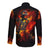 Fire Skull Long Sleeve Button Shirt Dead Fire Skeleton Scream - Wonder Print Shop