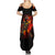 Fire Skull Summer Maxi Dress Dead Fire Skeleton Scream - Wonder Print Shop