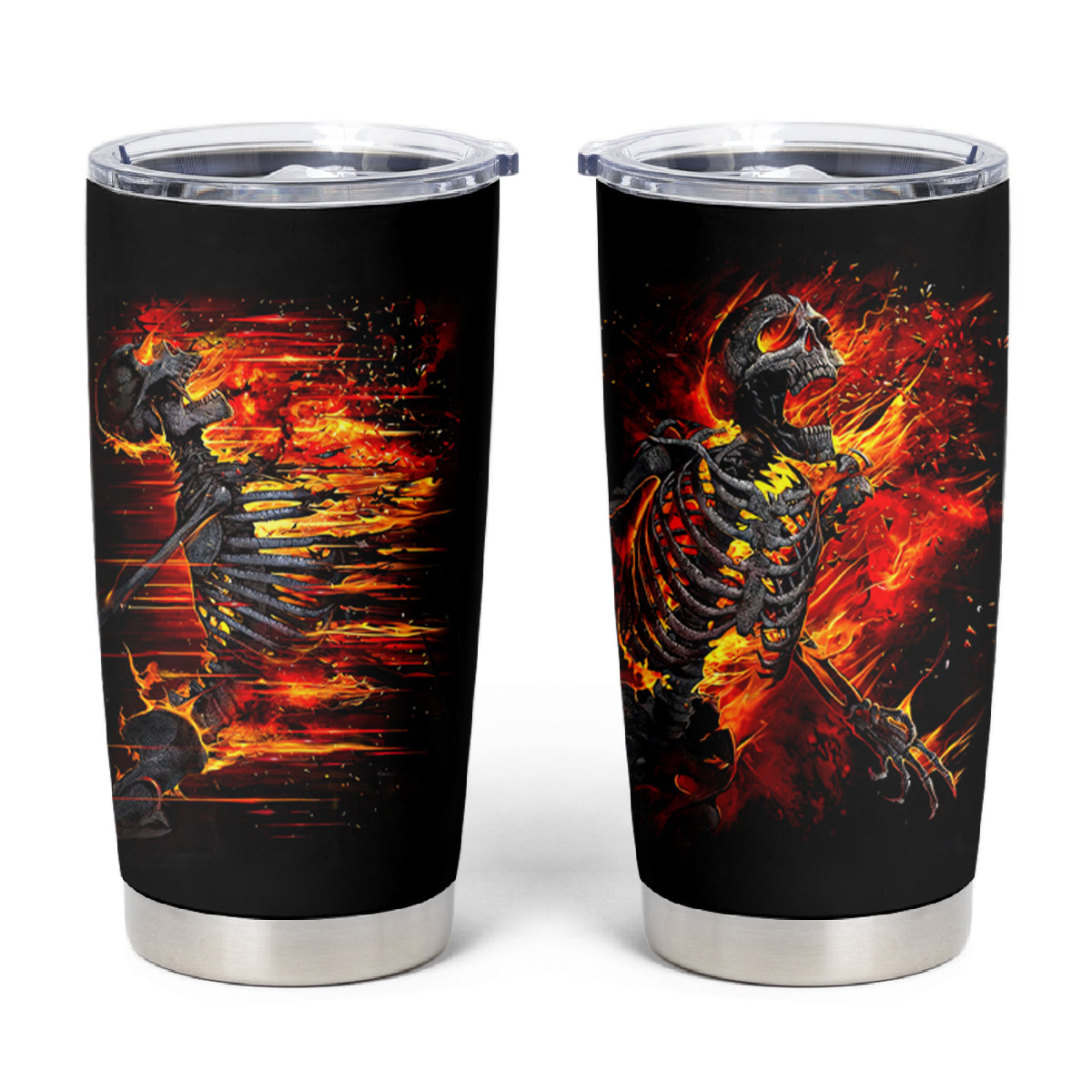 Fire Skull Tumbler Cup Dead Fire Skeleton Scream