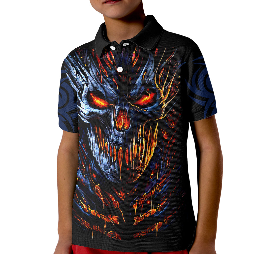 Devil Skull Kid Polo Shirt Devil Face Scream - Wonder Print Shop