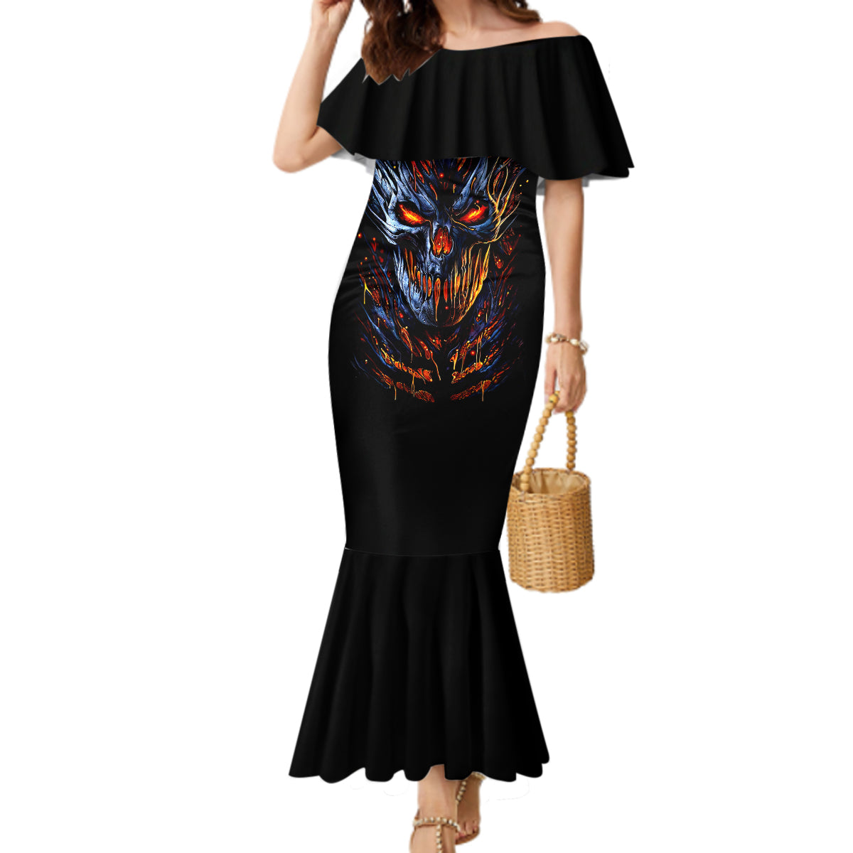 Devil Skull Mermaid Dress Devil Face Scream - Wonder Print Shop