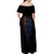 Devil Skull Off Shoulder Maxi Dress Devil Face Scream - Wonder Print Shop