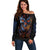 Devil Skull Off Shoulder Sweater Devil Face Scream - Wonder Print Shop