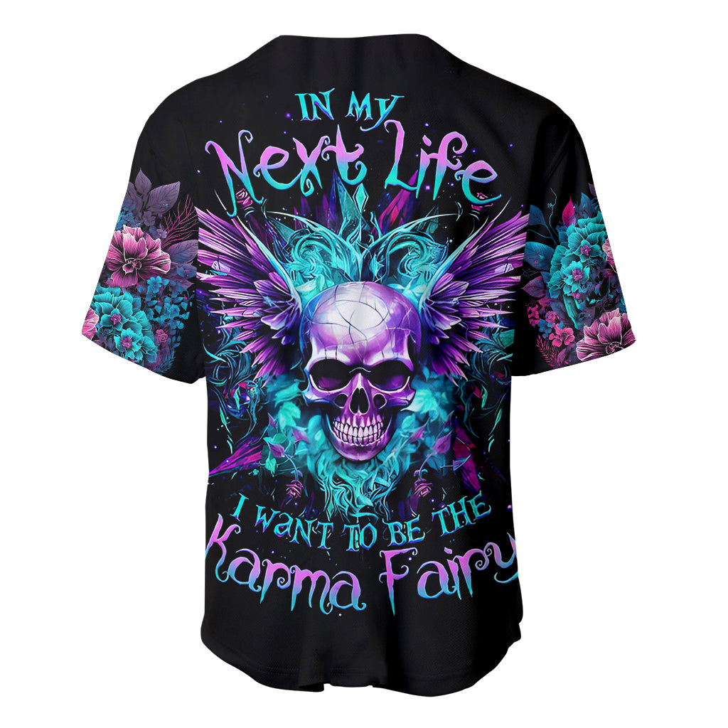 Wings Skull Baseball Jersey Want To Be Karma Fairy Rose Skull - Wonder Print Shop