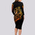 Tattoo Skull Long Sleeve Bodycon Dress Golden Skull Face Tattoo - Wonder Print Shop