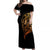 Tattoo Skull Off Shoulder Maxi Dress Golden Skull Face Tattoo - Wonder Print Shop