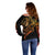 Tattoo Skull Off Shoulder Sweater Golden Skull Face Tattoo - Wonder Print Shop