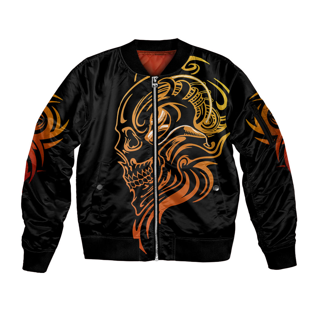 tattoo-skull-sleeve-zip-bomber-jacket-golden-skull-face-tattoo