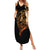 Tattoo Skull Summer Maxi Dress Golden Skull Face Tattoo - Wonder Print Shop