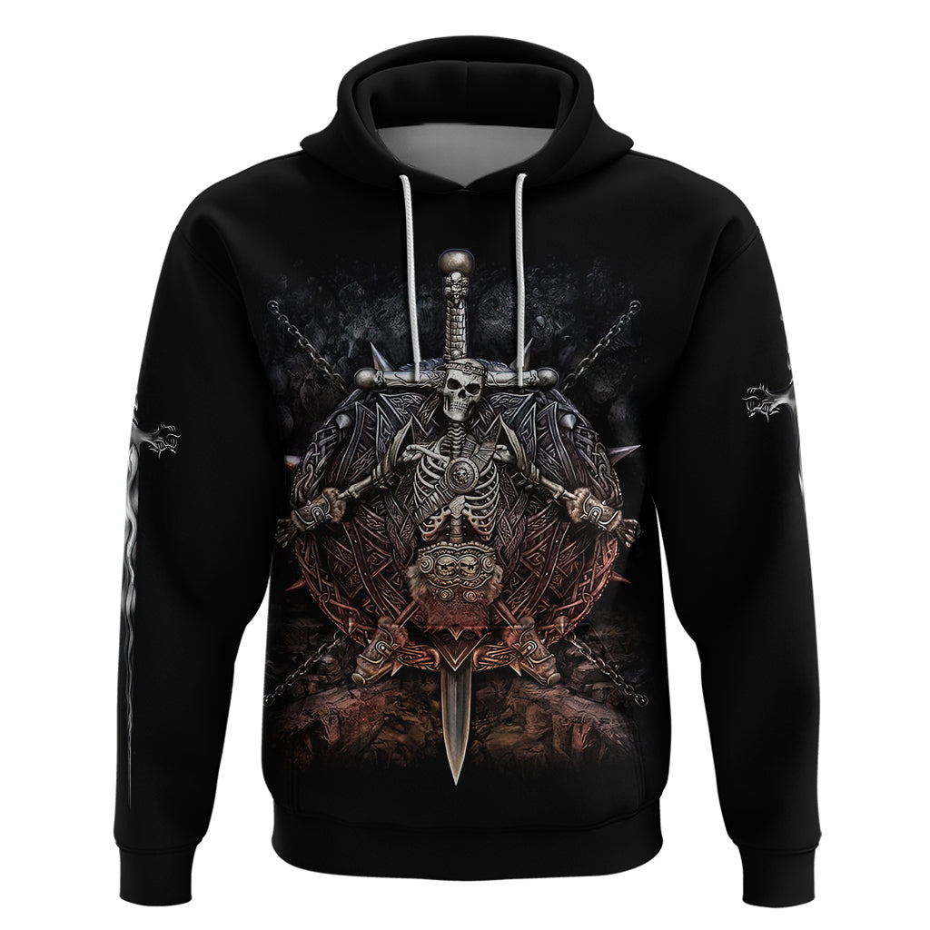 Warrior Skull Hoodie Skull Warrior Viking - Wonder Print Shop