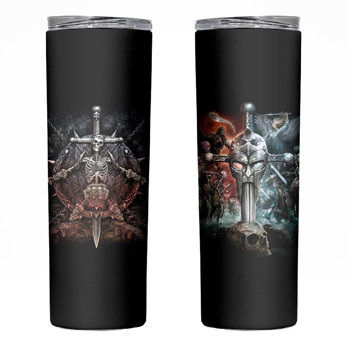 Warrior Skull Skinny Tumbler Skull Warrior Viking