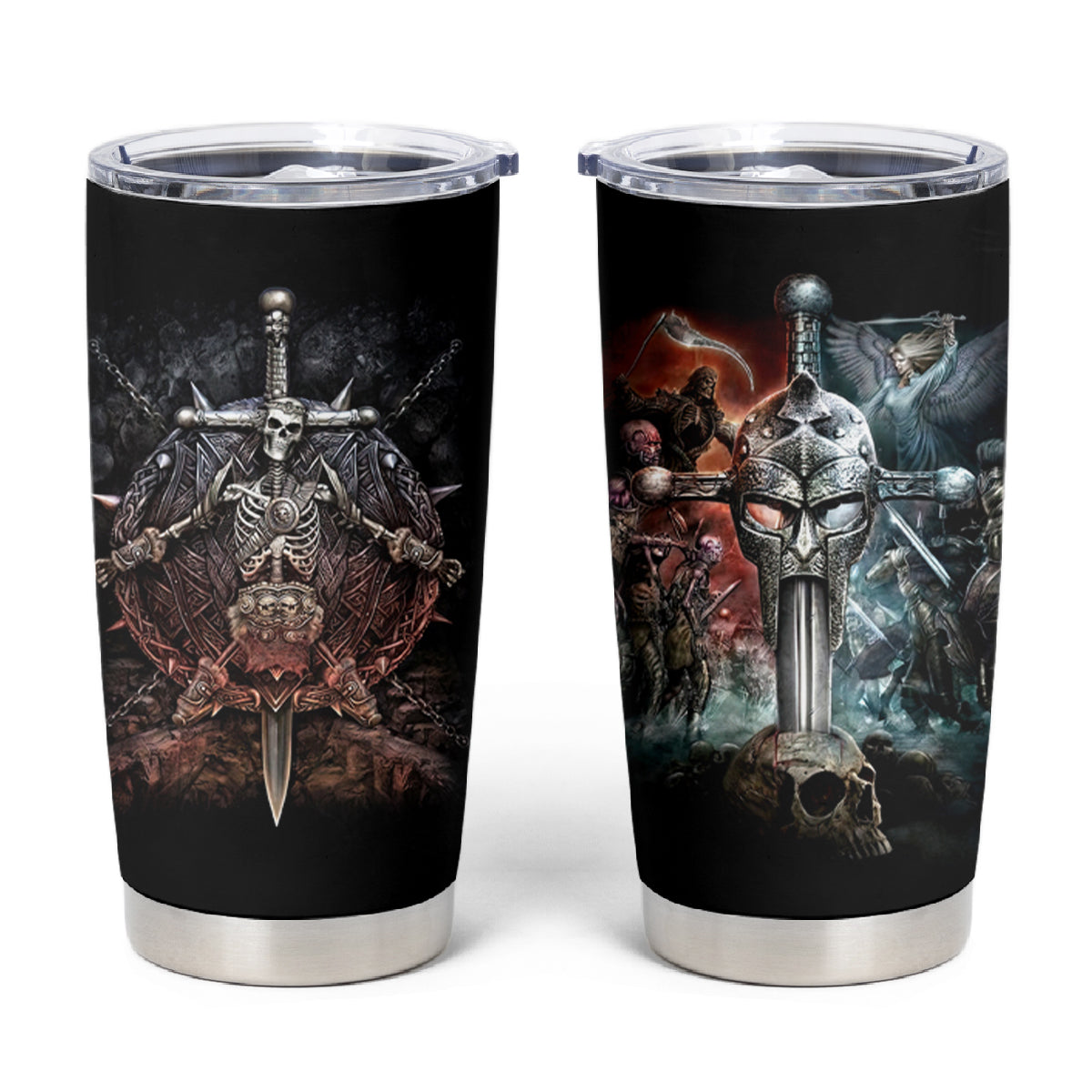 Warrior Skull Tumbler Cup Skull Warrior Viking