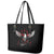 Wings Rose Skull Leather Tote Bag Romantic Rose Skull Wings - Wonder Print Shop