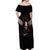 Wings Rose Skull Off Shoulder Maxi Dress Romantic Rose Skull Wings - Wonder Print Shop