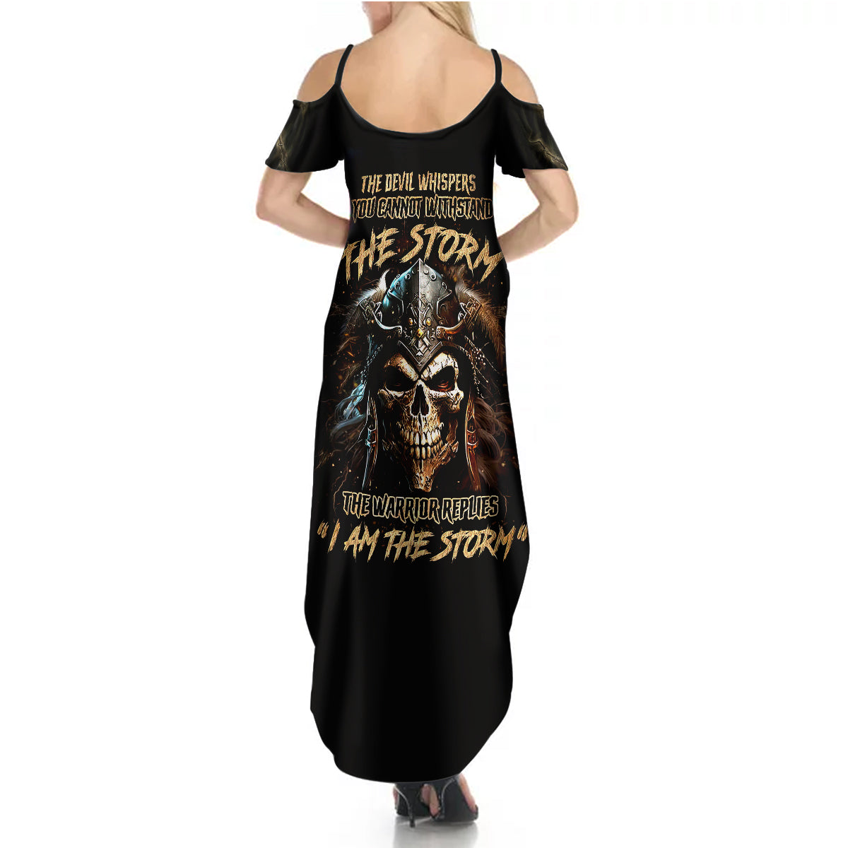 Warrior Skull Summer Maxi Dress The Warrior Replies Iam The Storm - Wonder Print Shop