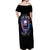 Fire Skull Off Shoulder Maxi Dress Your Demon Hide Under Your Bed - Wonder Print Shop