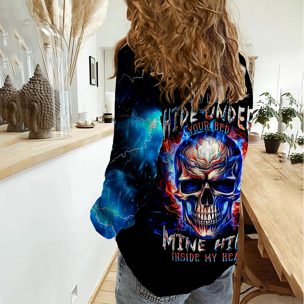 fire-skull-women-casual-shirt-your-demon-hide-under-your-bed