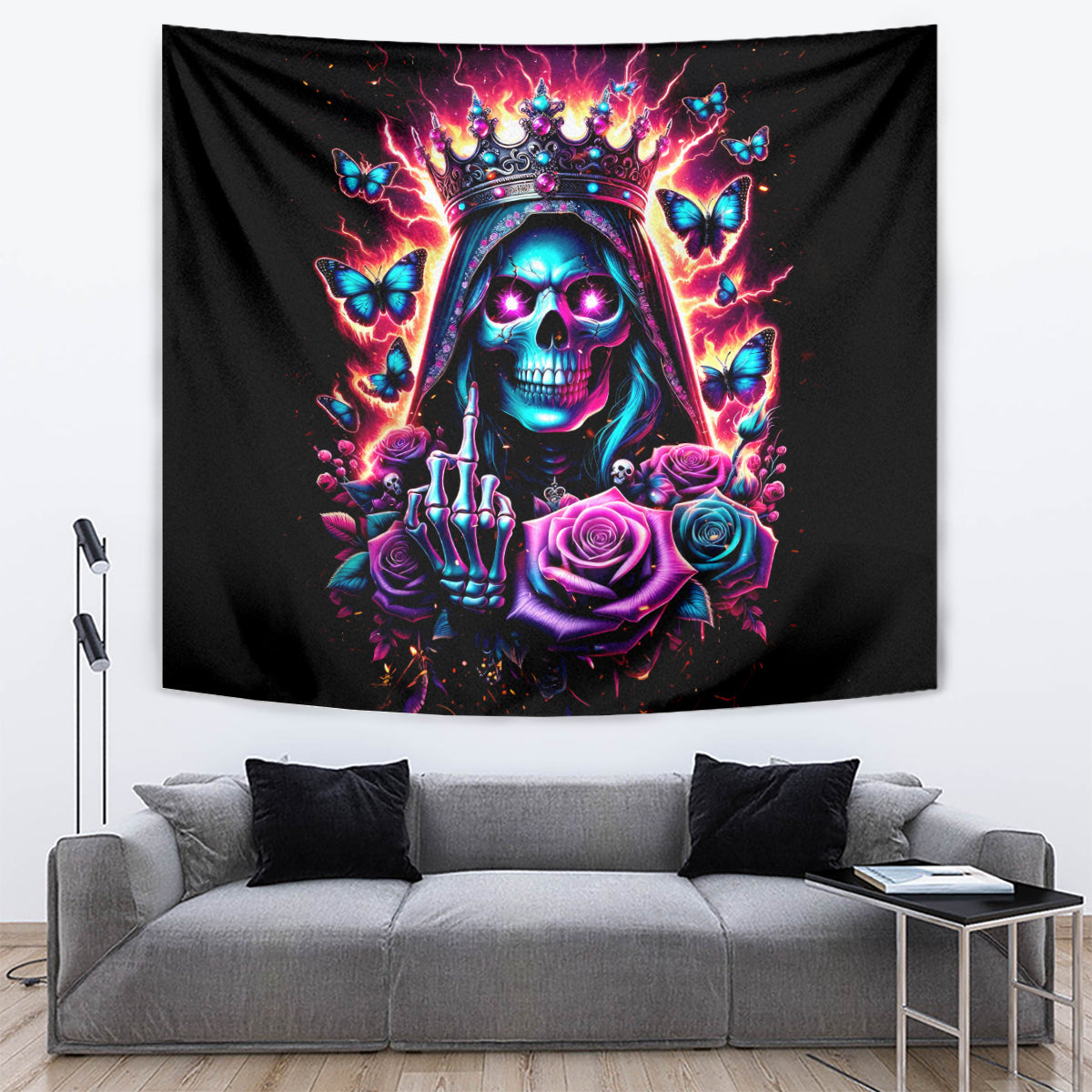 Thunder Skull Tapestry Bitch I'm Not A Princess I'm The Fucking Queen