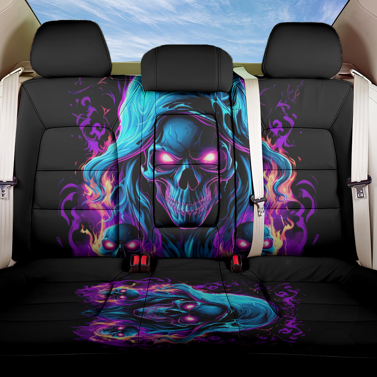 Flame Skull Back Car Seat Cover Did I Piss You Off That Great At Least I'm Doing Something Right - Wonder Print Shop