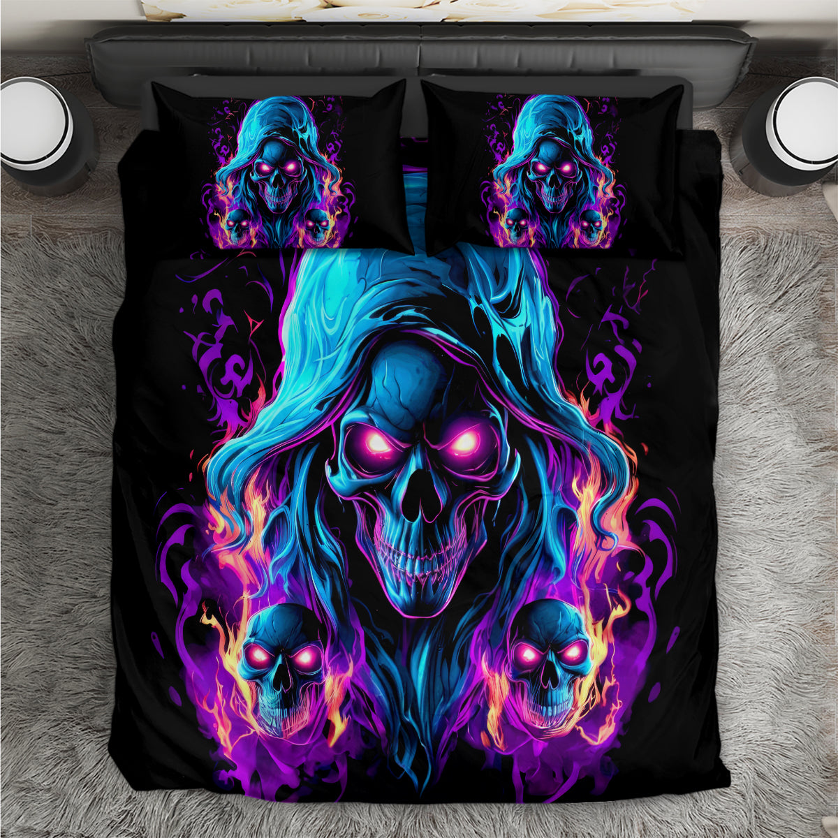 Flame Skull Bedding Set Did I Piss You Off That Great At Least I'm Doing Something Right - Wonder Print Shop