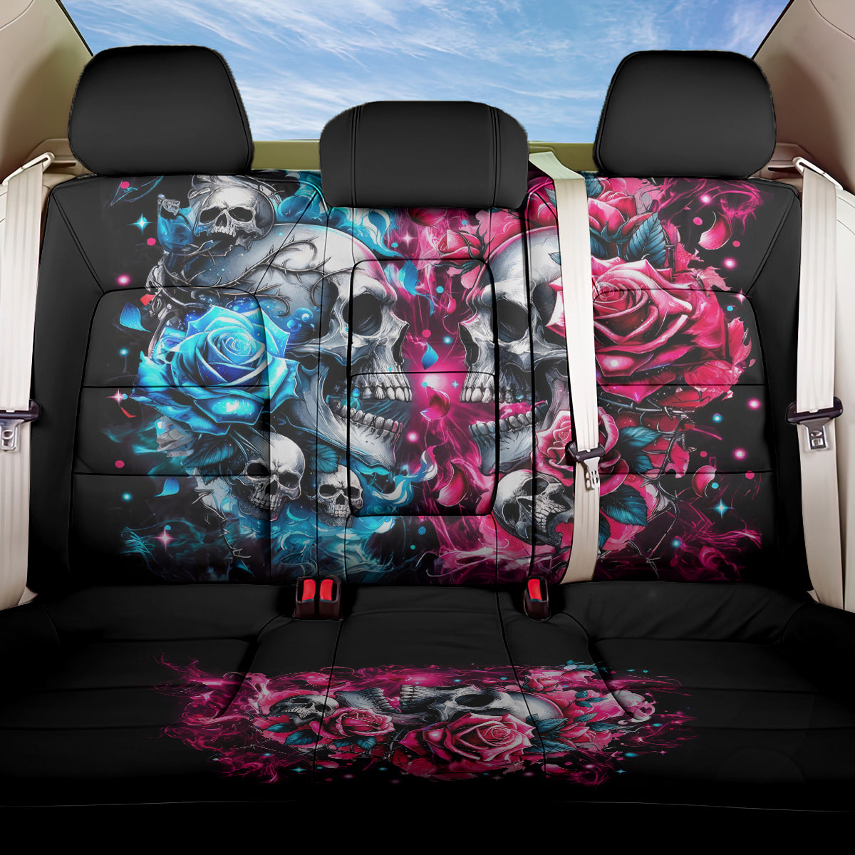 Couple Skull Back Car Seat Cover Don't Try To Figure Me Out I'm Special - Wonder Print Shop