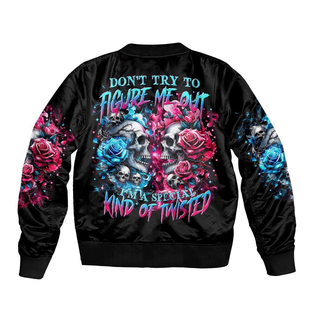 Couple Skull Bomber Jacket Don't Try To Figure Me Out I'm Special - Wonder Print Shop