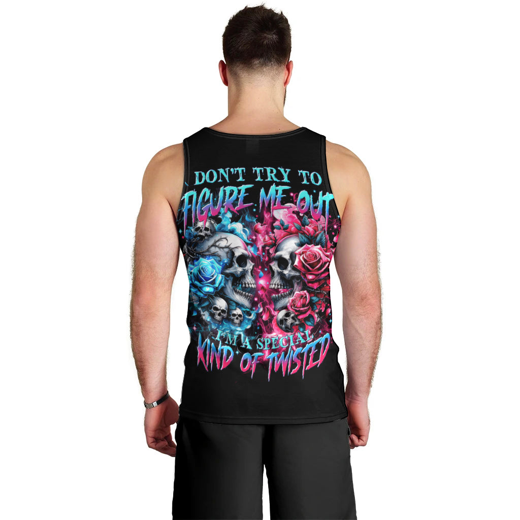 Couple Skull Men Tank Top Don't Try To Figure Me Out I'm Special - Wonder Print Shop