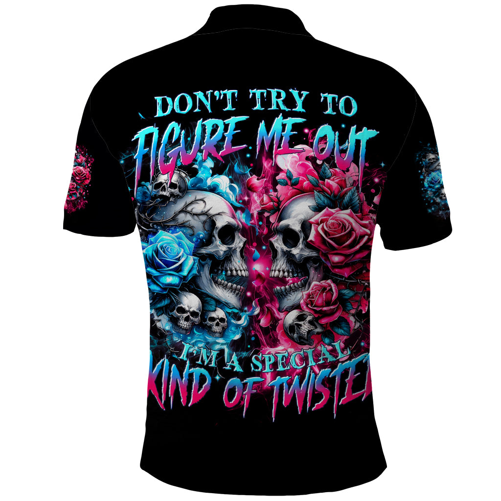 Couple Skull Polo Shirt Don't Try To Figure Me Out I'm Special - Wonder Print Shop