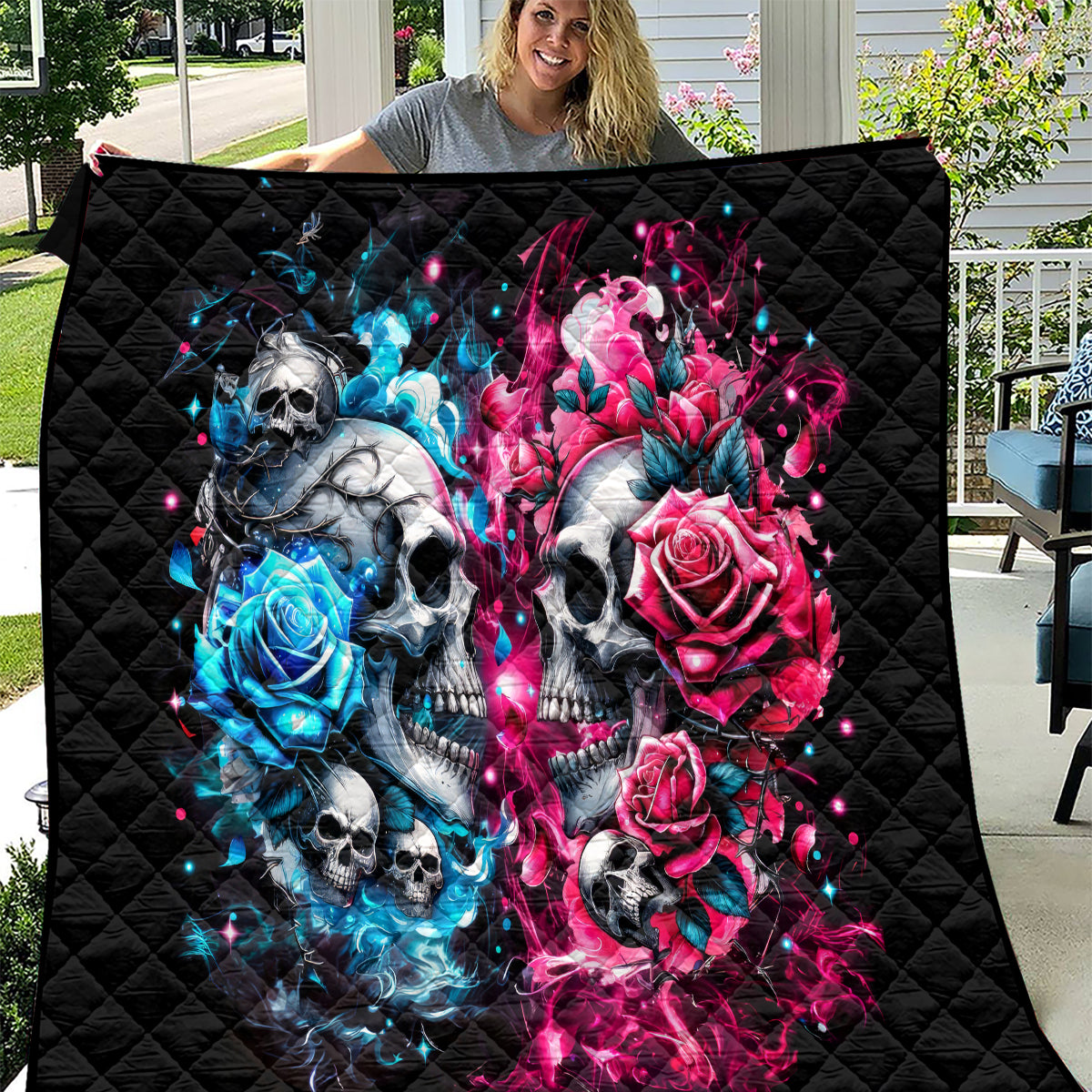 Couple Skull Quilt Don't Try To Figure Me Out I'm Special