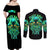 Flame Skull Couples Matching Off Shoulder Maxi Dress and Long Sleeve Button Shirt Fuck You You Fuckin Fuck - Wonder Print Shop