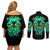 Flame Skull Couples Matching Off Shoulder Short Dress and Long Sleeve Button Shirt Fuck You You Fuckin Fuck - Wonder Print Shop