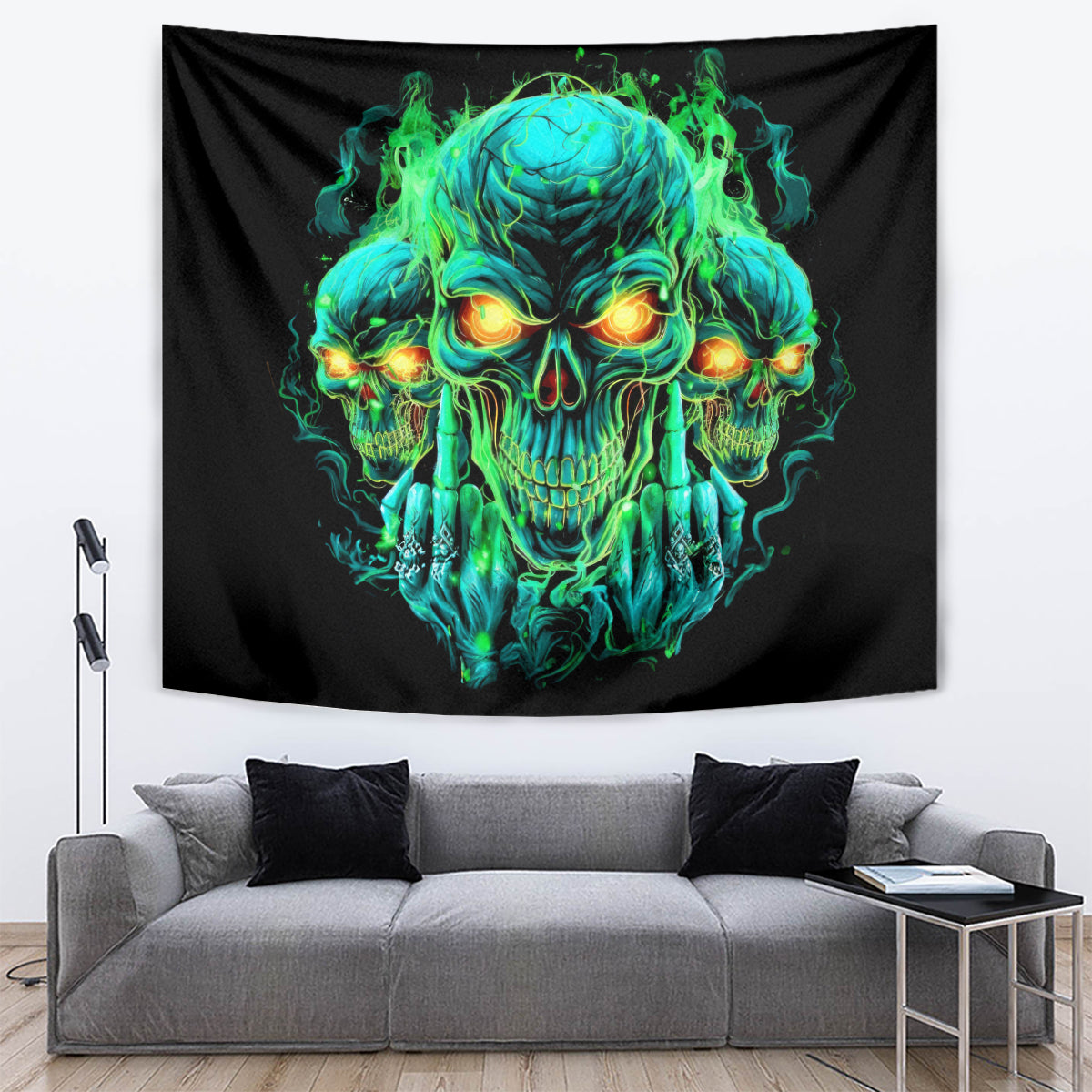 Flame Skull Tapestry Fuck You You Fuckin Fuck