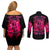 Flame Skull Couples Matching Off Shoulder Short Dress and Long Sleeve Button Shirt I Have 3 Sides Quite Sweet Funny Crazy And The Side You Never See - Wonder Print Shop