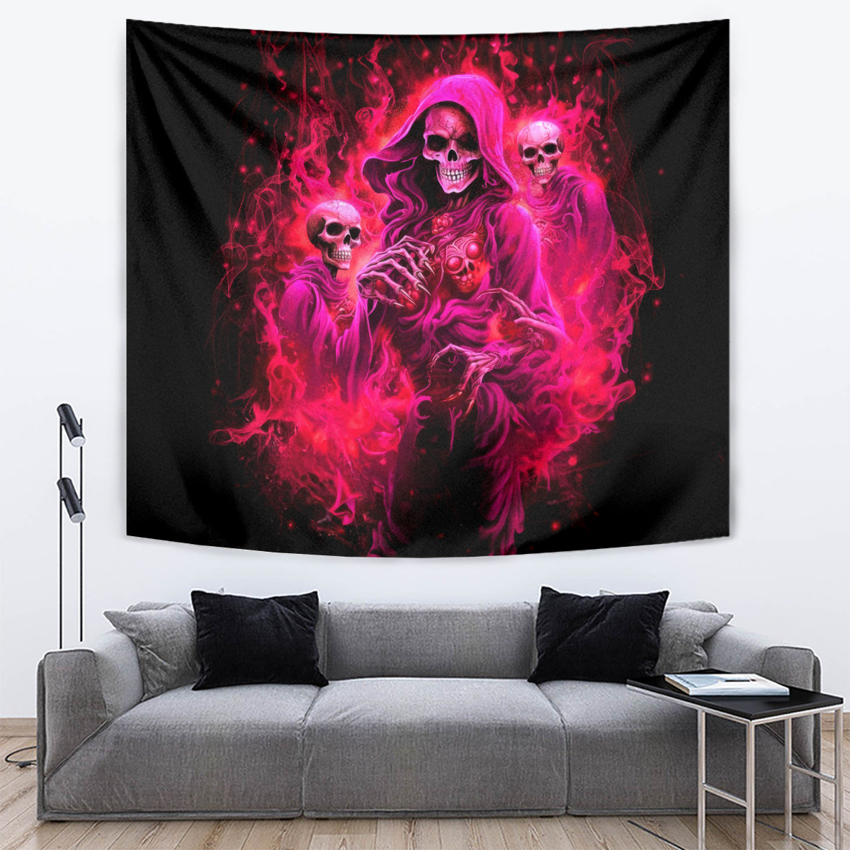 Flame Skull Tapestry I Have 3 Sides Quite Sweet Funny Crazy And The Side You Never See