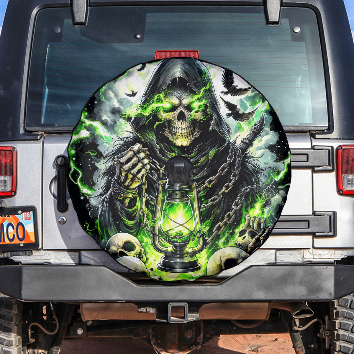 Reaper Skull Spare Tire Cover I Think I Was Designed To Be Alone - Wonder Print Shop