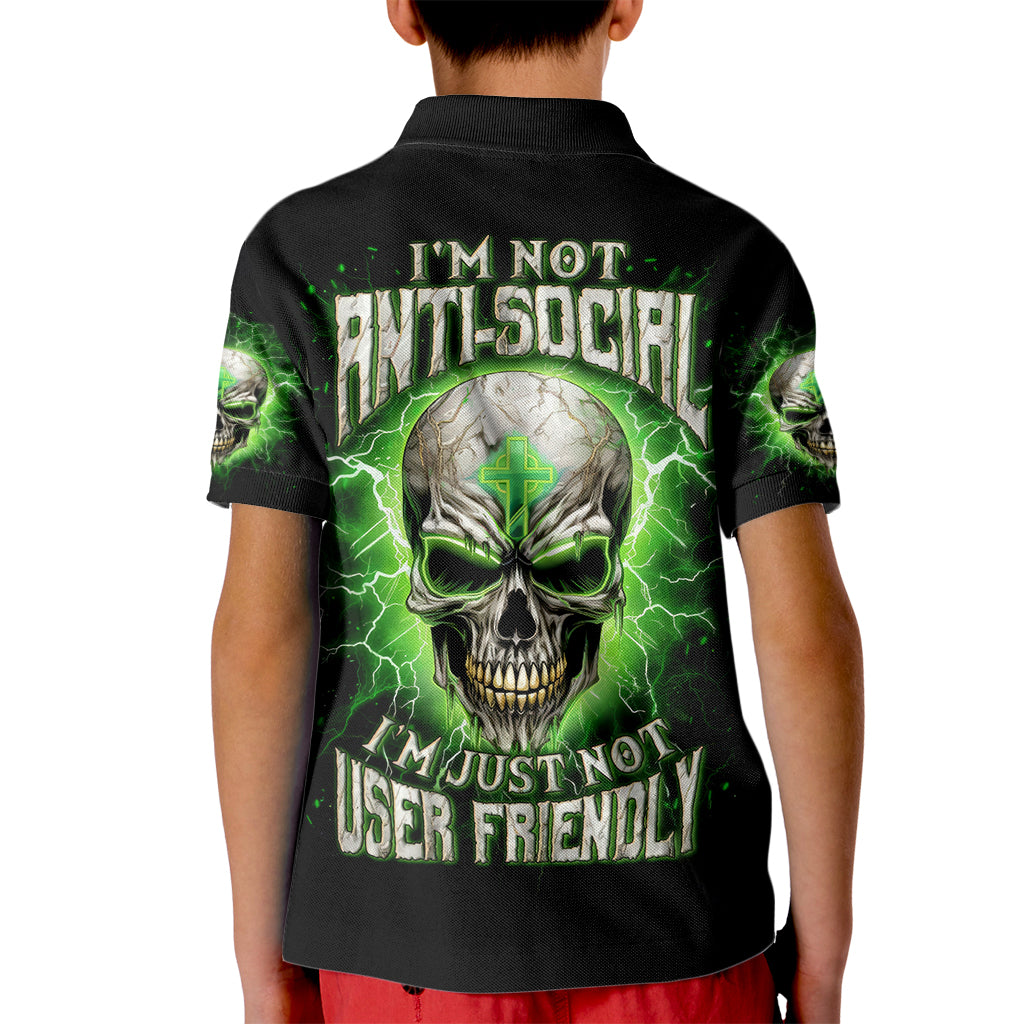 Thunder Skull Kid Polo Shirt I'm Not Anti-Social I Must Not User Friendly - Wonder Print Shop