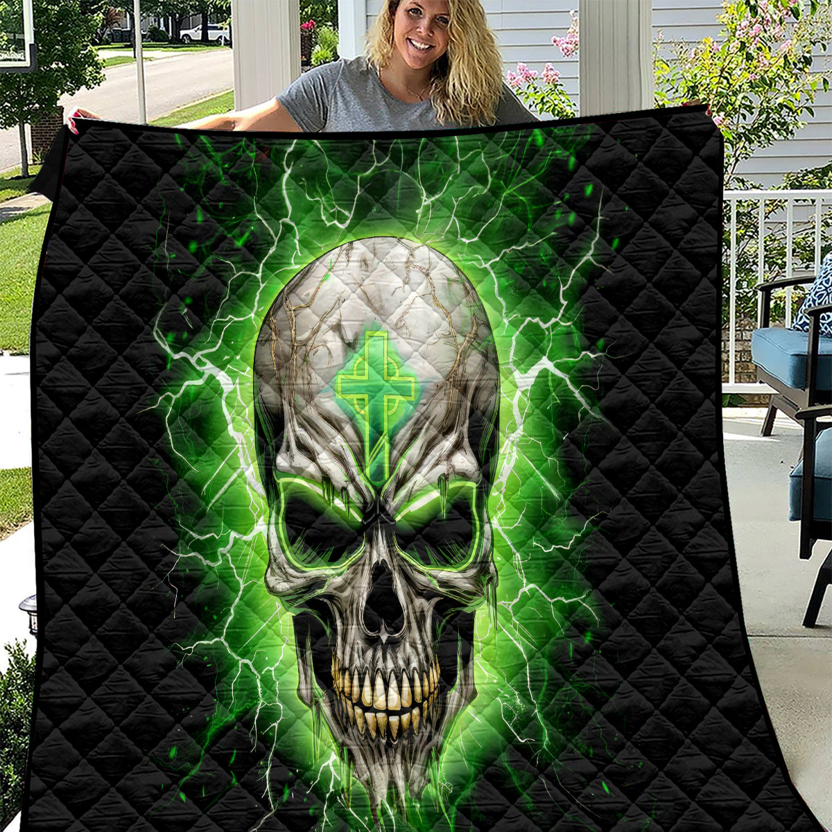 Thunder Skull Quilt I'm Not Anti-Social I Must Not User Friendly