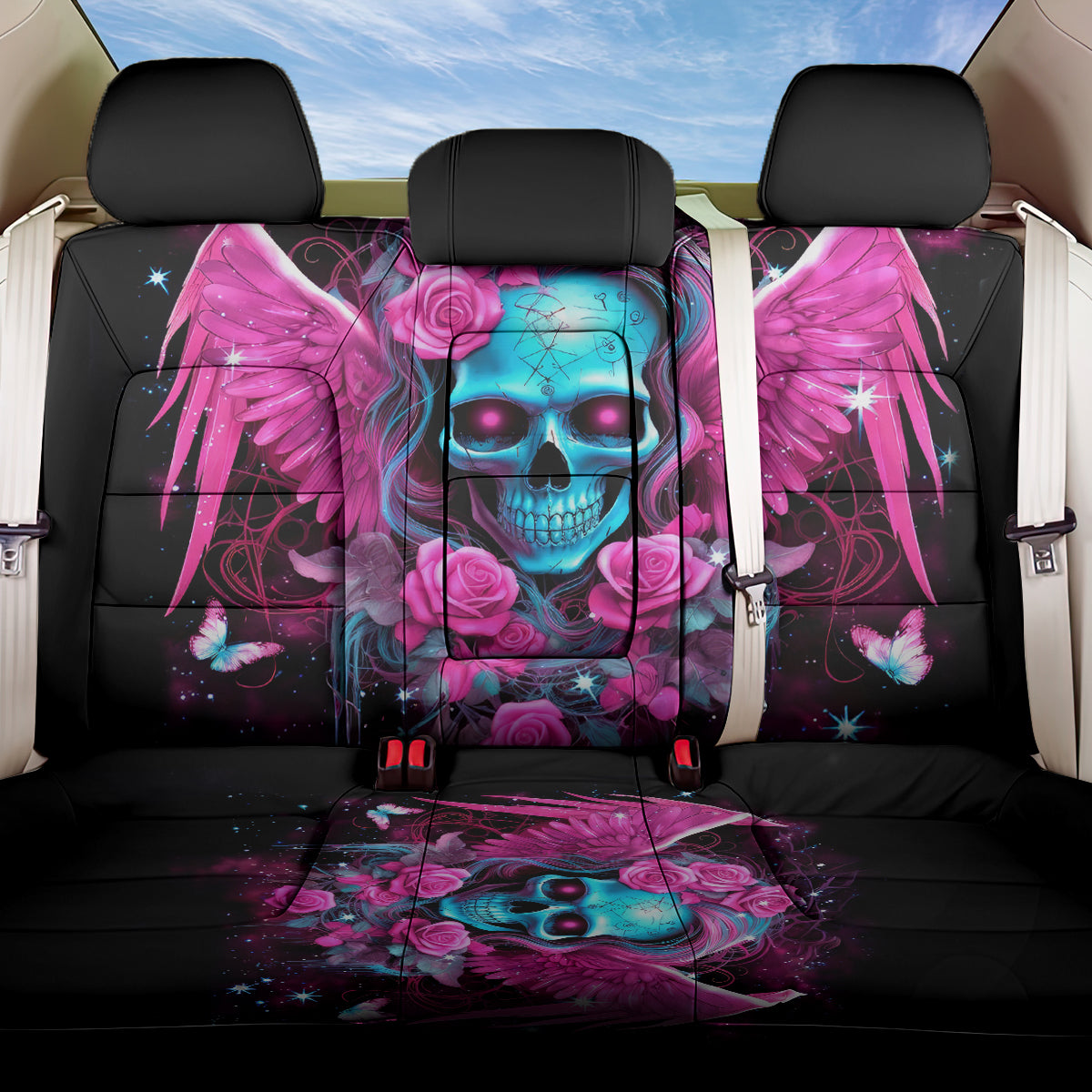 Skull Lady Back Car Seat Cover In My Next Life I Want To Be The Karma Fairy - Wonder Print Shop