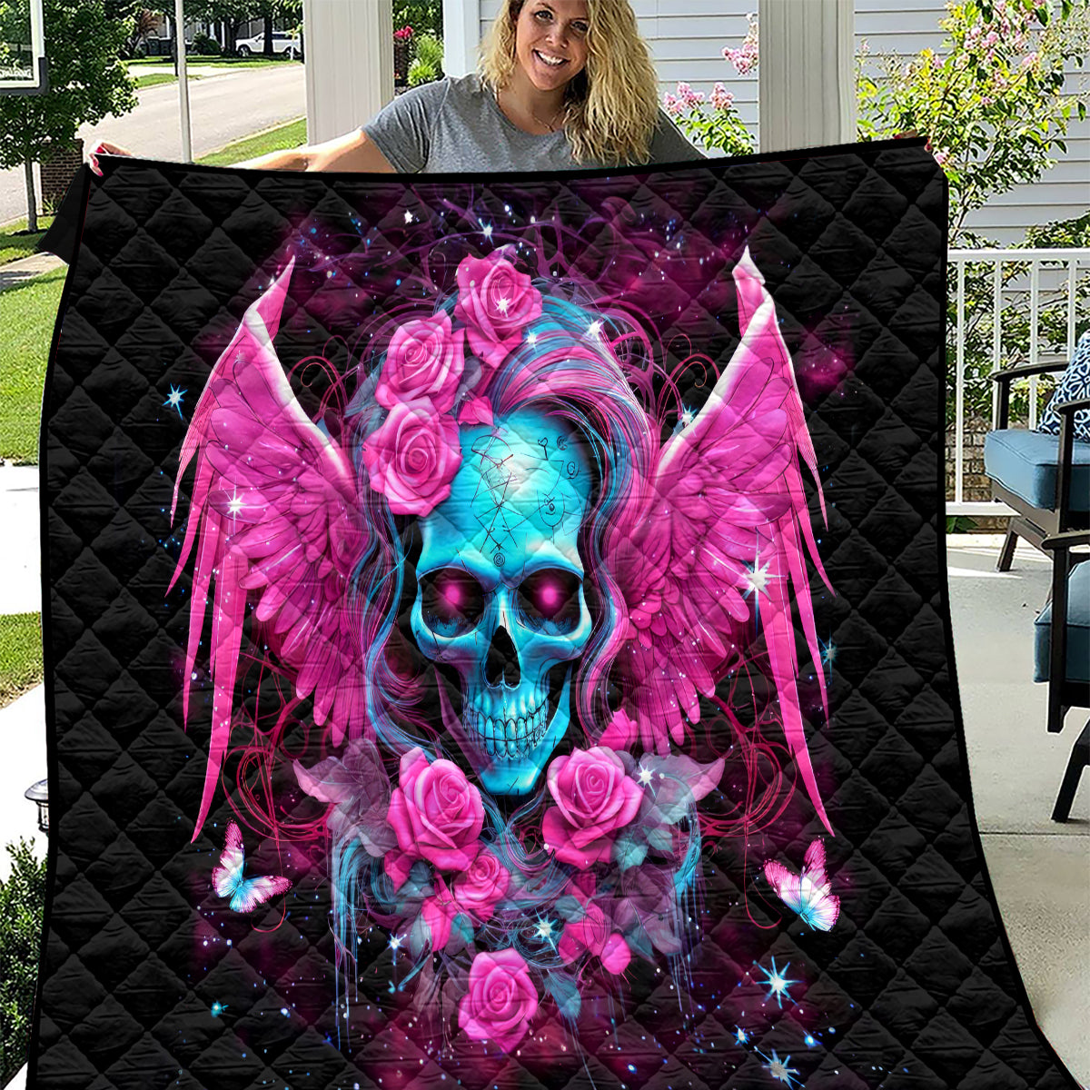 Skull Lady Quilt In My Next Life I Want To Be The Karma Fairy