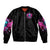 Skull Lady Sleeve Zip Bomber Jacket In My Next Life I Want To Be The Karma Fairy