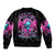 Skull Lady Sleeve Zip Bomber Jacket In My Next Life I Want To Be The Karma Fairy